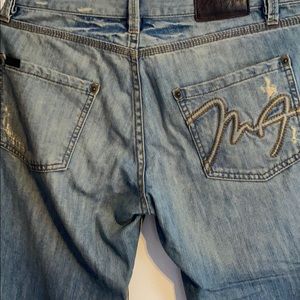 Max Azria Collection Distressed Boyfriend Jeans